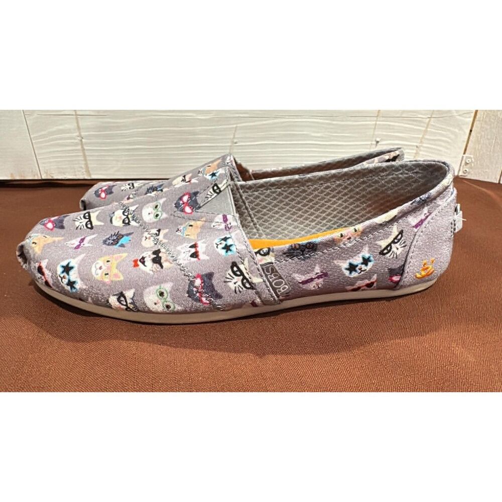 Bobs Skechers Gray a With CATS Slip On Size 8